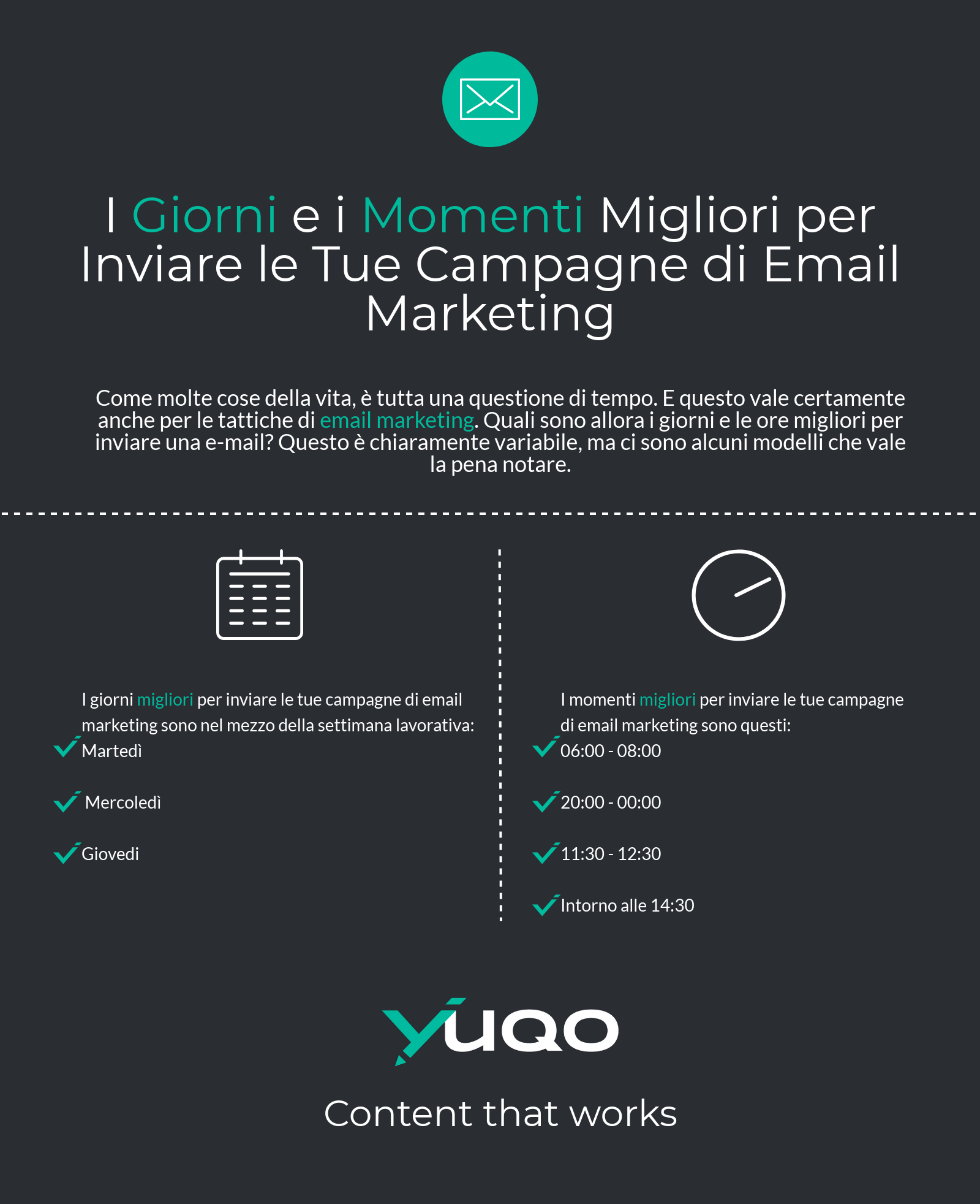 Ci sono molte cose che puoi fare per assicurarti che le tue e-mail raggiungano il loro pieno potenziale, quindi ricordati di includere quante più tattiche possibile per assicurarti che i tuoi messaggi si distinguano dagli altri.